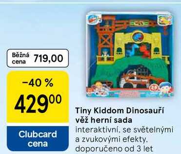 Tiny Kiddom Dinosauří věž herní sada interaktivní, se světelnými a zvukovými efekty