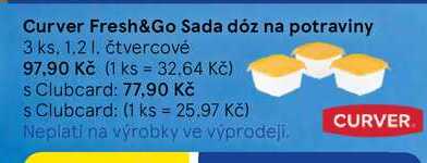 Curver Fresh&Go Sada dóz na potraviny, 3 ks, 1.2 l 