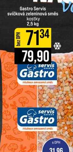 Gastro Servis svíčková zeleninová směs kostky 2,5 kg 