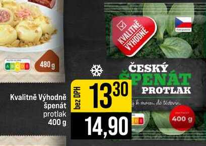 Kvalitně Výhodně špenát protlak 400 g