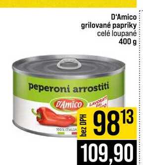 D'Amico grilované papriky celé loupané 400 g 