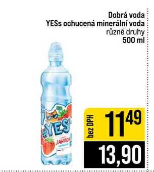 Dobrá voda YESS ochucená minerální voda různé druhy 500 ml 