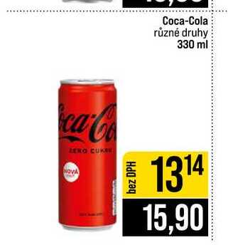 Coca-Cola různé druhy 330 ml