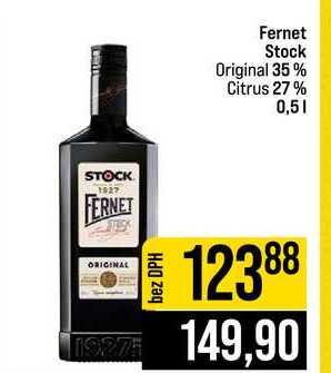 Fernet Stock Original 35% Citrus 27% 0,5l