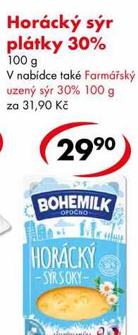 Horácký sýr plátky 30%, 100 g 