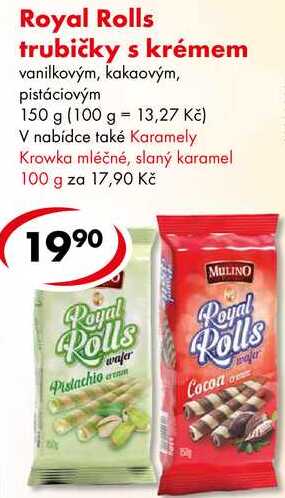 Royal Rolls trubičky s krémem, 150 g