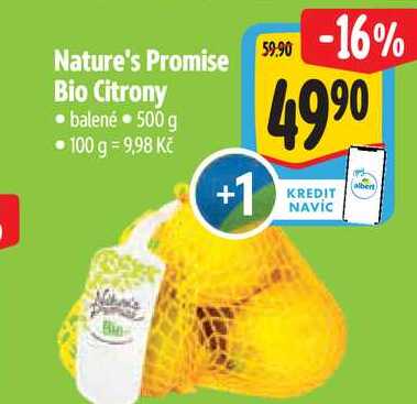 Nature's Promise Bio Citrony balené 500 g