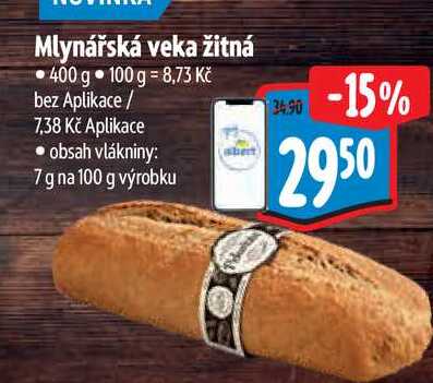 Mlynářská veka žitná 400 g 