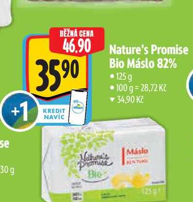 Nature's Promise Bio Máslo 82% 125g