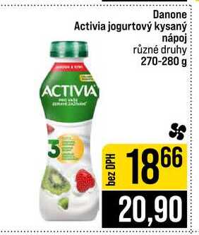 Danone Activia jogurtový kysaný nápoj různé druhy 270-280 g