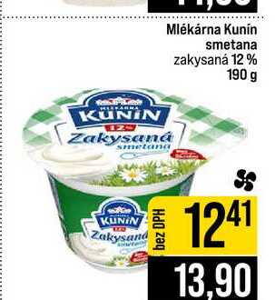 Mlékárna Kunín smetana zakysaná 12% 190 g