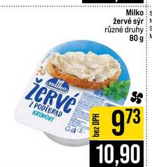 Milko žervé sýr různé druhy 80 g 