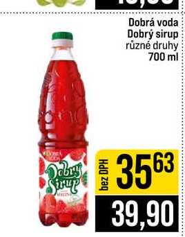 Dobrá voda Dobrý sirup různé druhy 700 ml