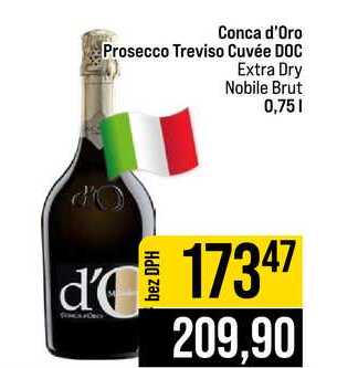 Conca d'Oro Prosecco Treviso Cuvée DOC Extra Dry Nobile Brut 0,75l