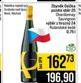Zbyněk Osička pozdní sběr 25 Chardonnay Sauvignon výběr z hroznů 24 Rulandské šedé 0,75l