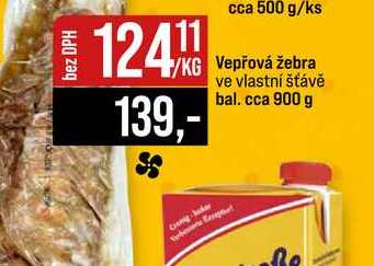 Vepřová žebra ve vlastní šťávě bal. cca 900 g
