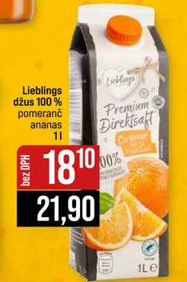 Lieblings džus 100% pomeranč ananas 1l