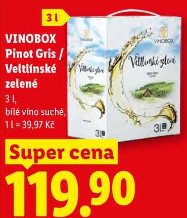 VINOBOX Pinot Gris/Veltlínské zelené, 3 l