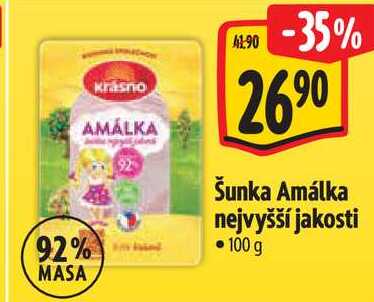 Šunka Amálka nejvyšší jakosti, 100 g