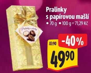 Pralinky s papírovou mašlí, 70 g