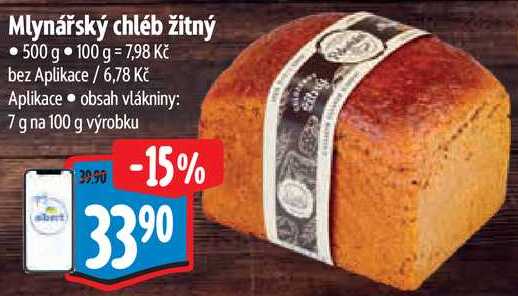 Mlynářský chléb žitný, 500 g