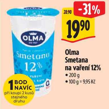 Olma Smetana na vaření 12%, 200 g