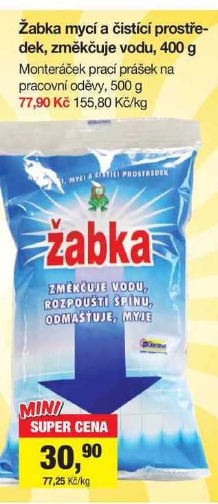 Žabka mycí a čistící prostředek, změkčuje vodu, 400 g
