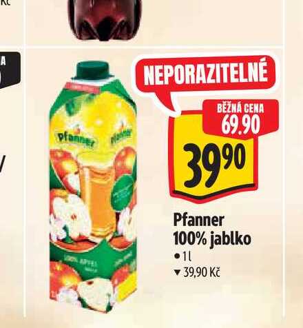  Pfanner 100% jablko 1 l 