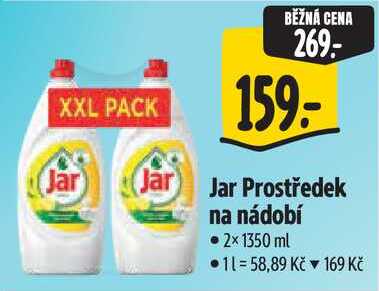 Jar Prostředek na nádobí, 2x 1350 ml 