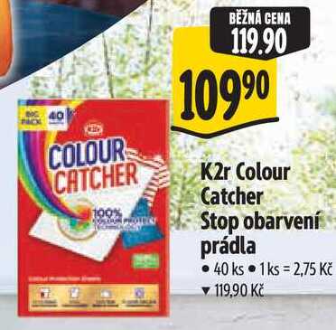 K2r Colour Catcher Stop obarvení prádla, 40 ks
