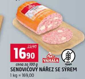 SENDVIČOVÝ NÁŘEZ SE SÝREM 100g