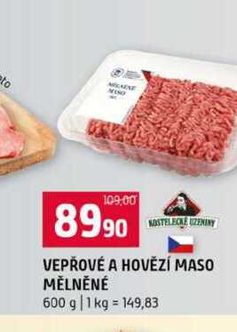 VEPŘOVÉ A HOVĚZÍ MASO MĚLNĚNÉ 600 g