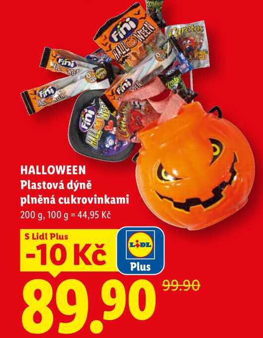 HALLOWEEN Plastová dýně plněná cukrovinkami, 200 g