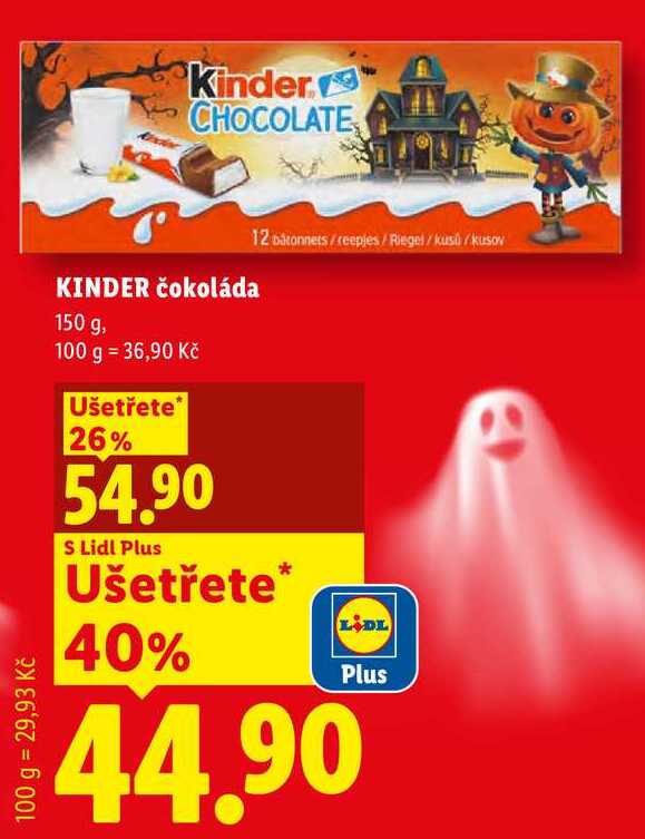 KINDER čokoláda, 150 g