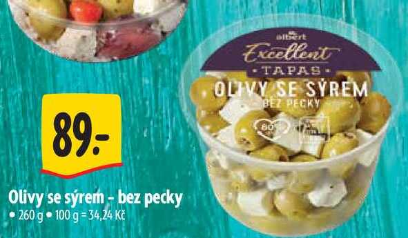 Olivy se sýrem - bez pecky, 260 g