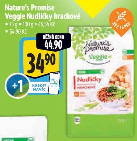 Nature's Promise Veggie Nudličky hrachové, 75 g