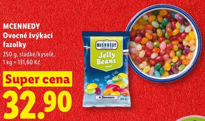 MCENNEDY Ovocné žvýkací fazolky, 250 g