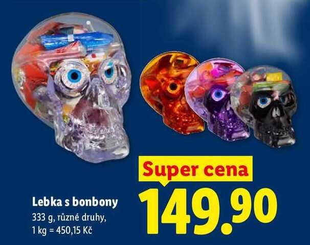 Lebka s bonbony, 333 g, různé druhy