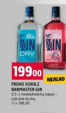 FRUKO SCHULZ BARMASTER GIN 0,5l nealkoholický nápoj vybrané druhy
