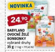 BABYLAND OVOCNÉ ŽELÉ BONBONKY vybrané druhy 35 g