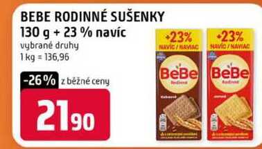 BEBE RODINNÉ SUŠENKY 130 g +23 % navíc vybrané druhy