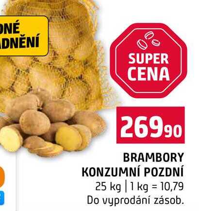 BRAMBORY KONZUMNÍ POZDNÍ 25 kg 