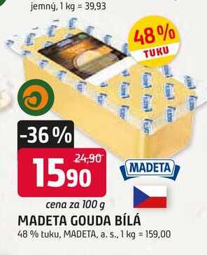 MADETA GOUDA BÍLÁ 48% tuku, 100g