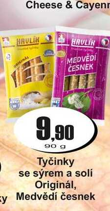Tyčinky se sýrem a solí Originál, Ey Medvědí česnek 90 g