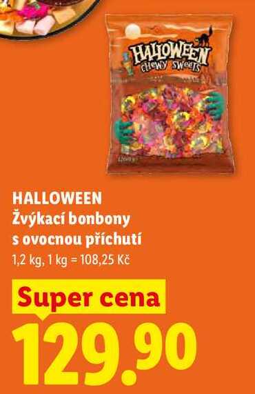 HALLOWEEN Žvýkací bonbony s ovocnou příchutí, 1,2 kg