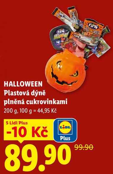 HALLOWEEN Plastová dýně plněná cukrovinkami, 200 g