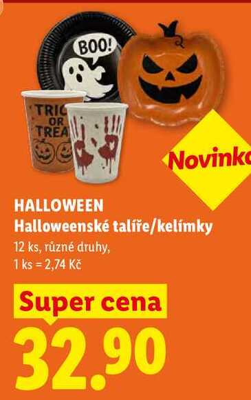 HALLOWEEN Halloweenské talíře/kelímky, 12 ks, různé druhy