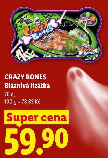 CRAZY BONES Bláznivá lízátka, 76 g