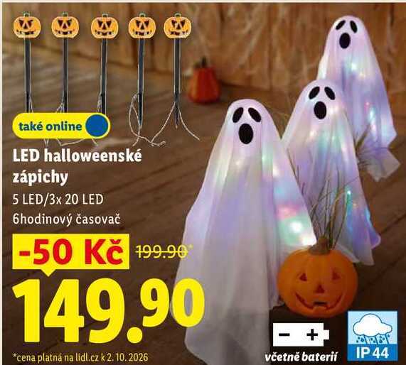 LED halloweenské zápichy, 5 LED/3x 20 LED
