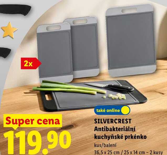 SILVERCREST Antibakteriální kuchyňské prkénko, kus/balení